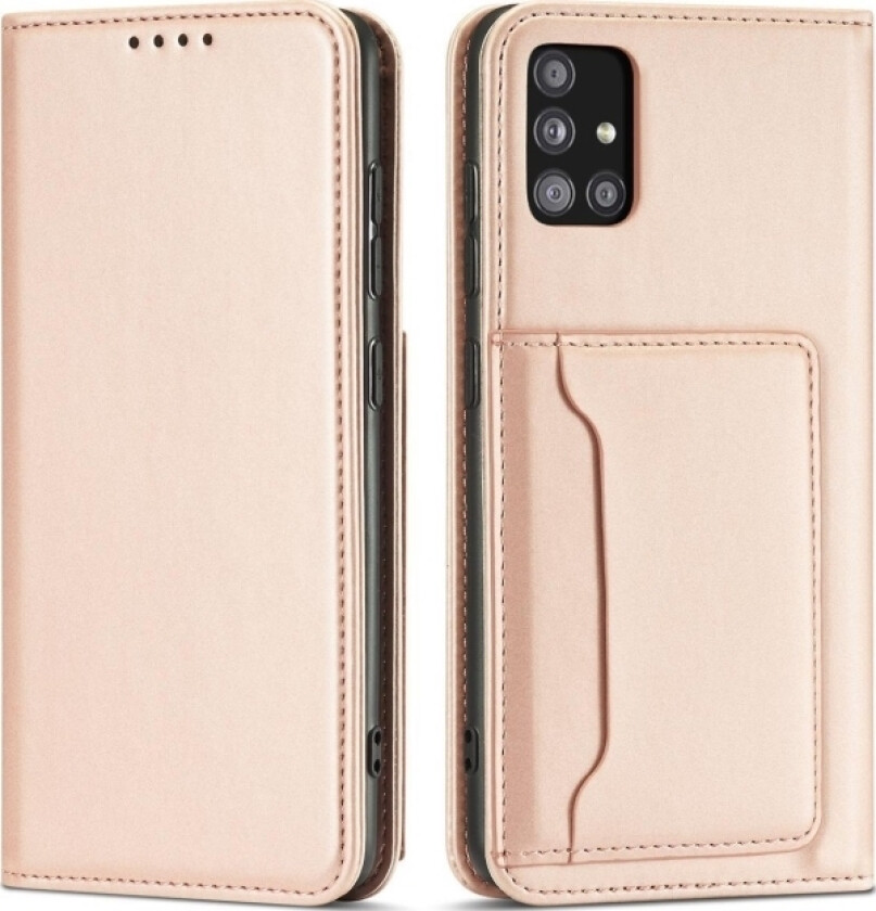 Magnet Card Case Case For Samsung Galaxy A12 5G Cover Card Lommebok Kortstativ Rosa