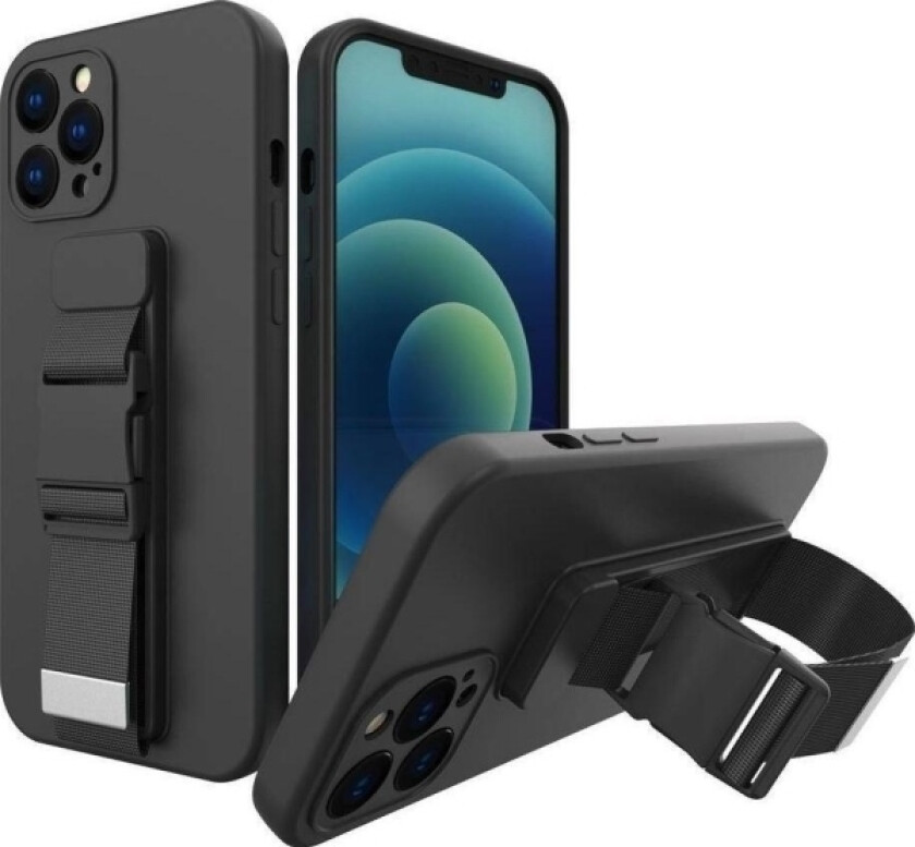 Rope Case Silikonetui Med Lanyard Purse Lanyard Stropp For Xiaomi Poco X4 Pro 5G Black