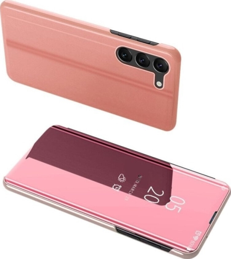 Clear View Case-Deksel Til Samsung Galaxy S23 Deksel Med Klaff Rosa