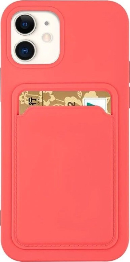 Card Case Silikon Lommebokveske Med Dokumentkortlomme For Iphone 12 Pro Max Oransje