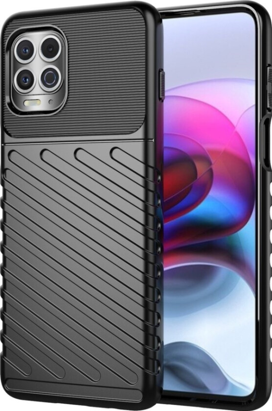 Thunder Case Fleksibelt Pansret Deksel Til Motorola Moto G100 / Edge S Svart