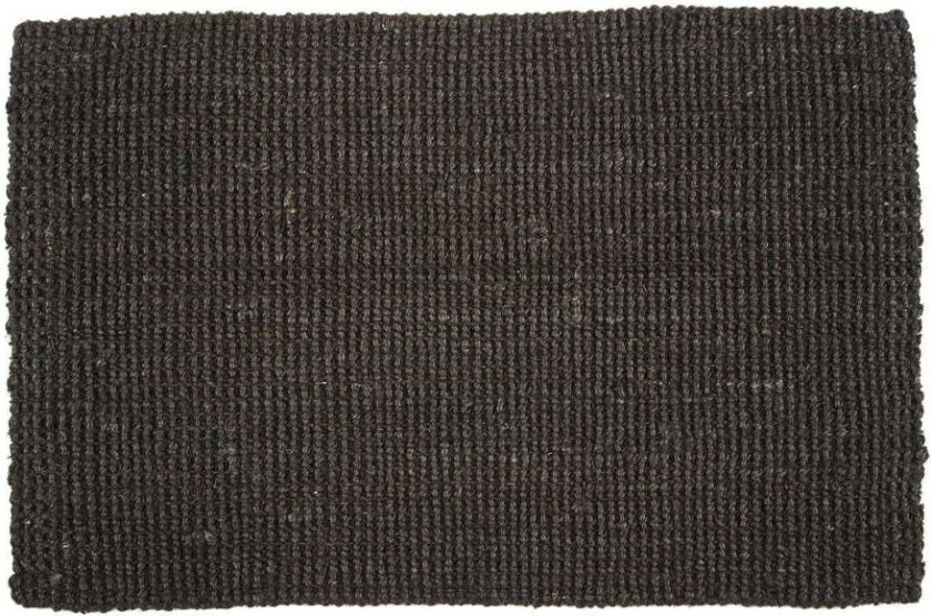 Jute dørmatte svart 70x120 cm