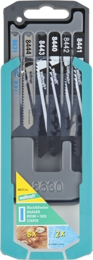 wolfcraft GmbH 8631000, Stikksagblad, Aluminium, Ikke-jernholdig metall, Blad metall, Mykt tre, Rustfritt stål, High Carbon Steel (HCS), High-Speed S