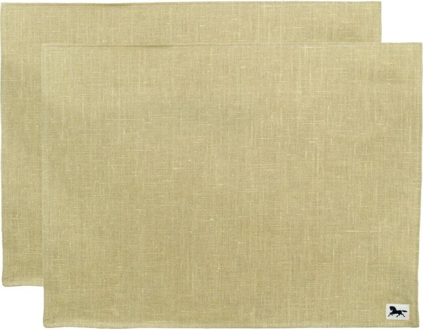 Linne spisebrikke 34 x 45 cm 2-pakning Oliven