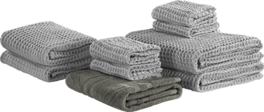 Blianis 9Th Set Of Cotton Towels Gray.