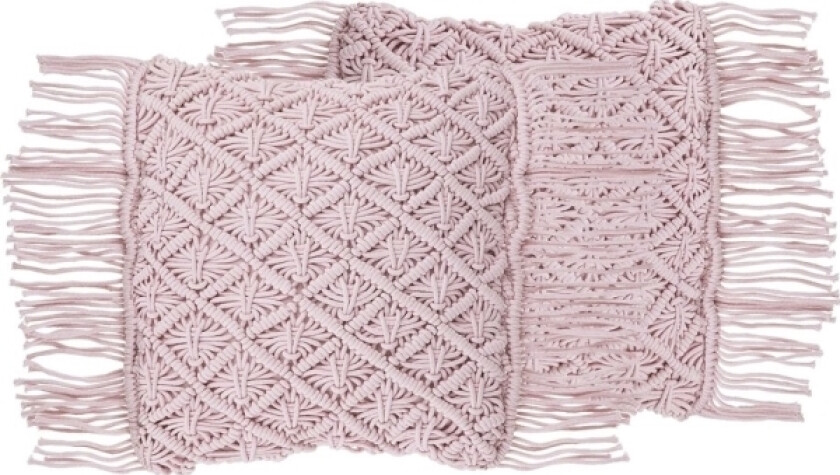 Set Of 2 Decorative Cushions: 40 × 40 Cm Pink Yaniklar