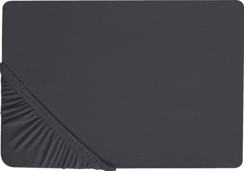 Shumee Cotton Fittingslaken 180 X 200 Cm Sort Hofuf