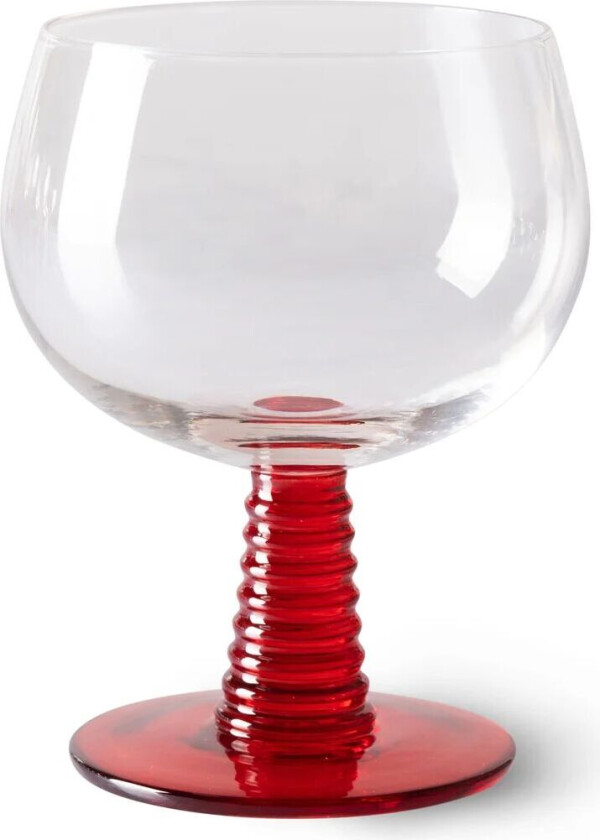 Swirl vinglass lav Rød