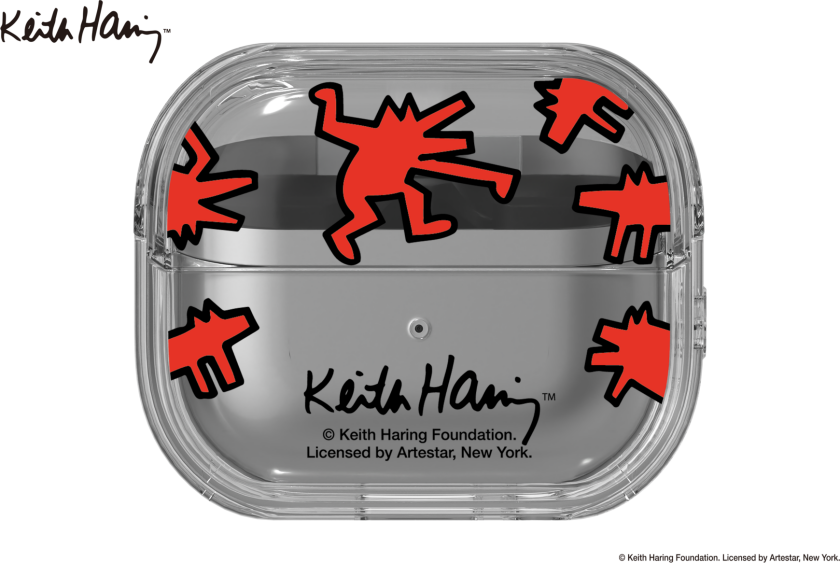Keith Haring Slickback Clear Cover for Galaxy Buds3 Pro, Red