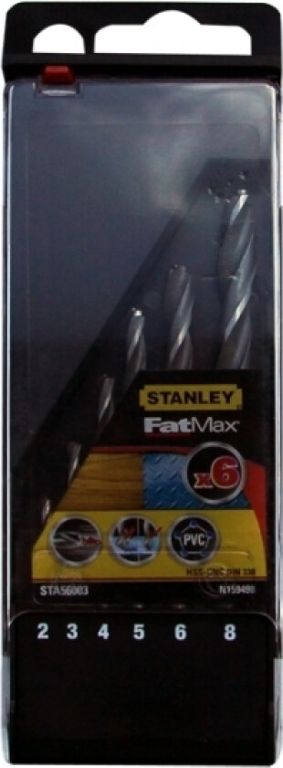 Stanley metallbor HSS sylindrisk 2 4 5 3 6 8mm (STA56003)