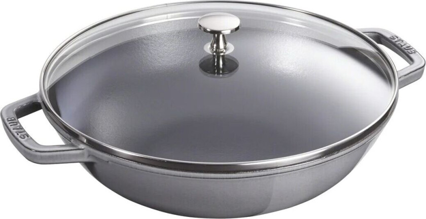 STAUB Wok med glasslokk Ø37 cm 5,7 L Grå