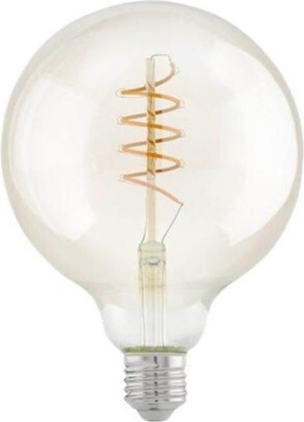 Eglo - LED-filamentlyspære - form: G125 - E27 - 4 W (ekvivalent 26 W) - klasse G - varmt hvitt lys - 2200 K - ravgul