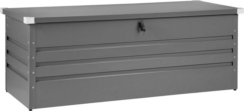 Utendørs oppbevaringsboks Grå Galvanisert stål 600 L Industriell stil Moderne Putekasse Hage Terrasse