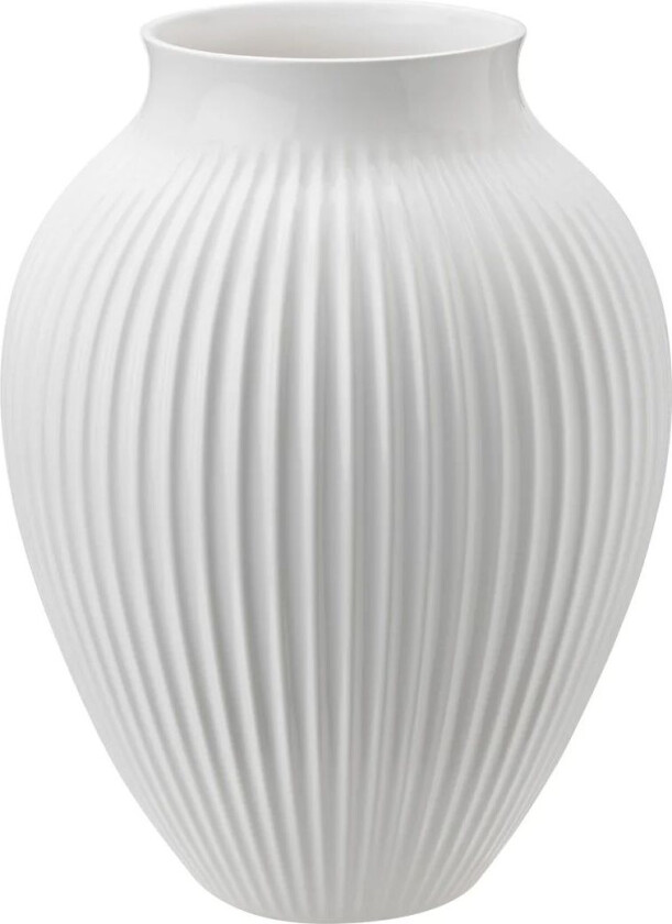 Knabstrup vase riflet 35 cm Hvit