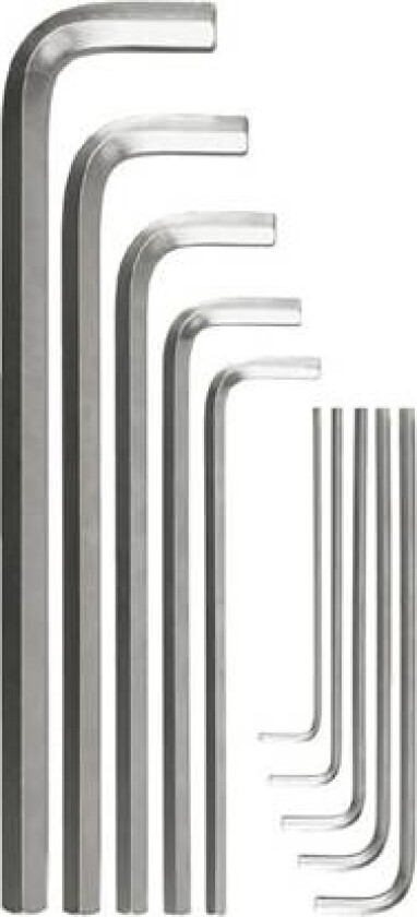 Yato YT-0519, L-formet hex-nøkkelsett, Metrisk, 10 stykker, Kromvanadiumstål, 3,4,5,5.5,6,8,10,12,14,17 mm, 32 cm