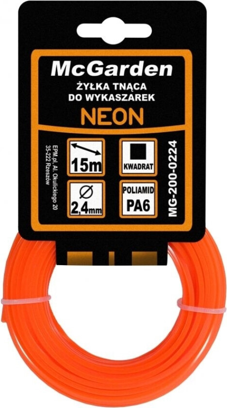 McGarden Square neon line for brushcutters 2.7mm 15m (MG-200-0227)