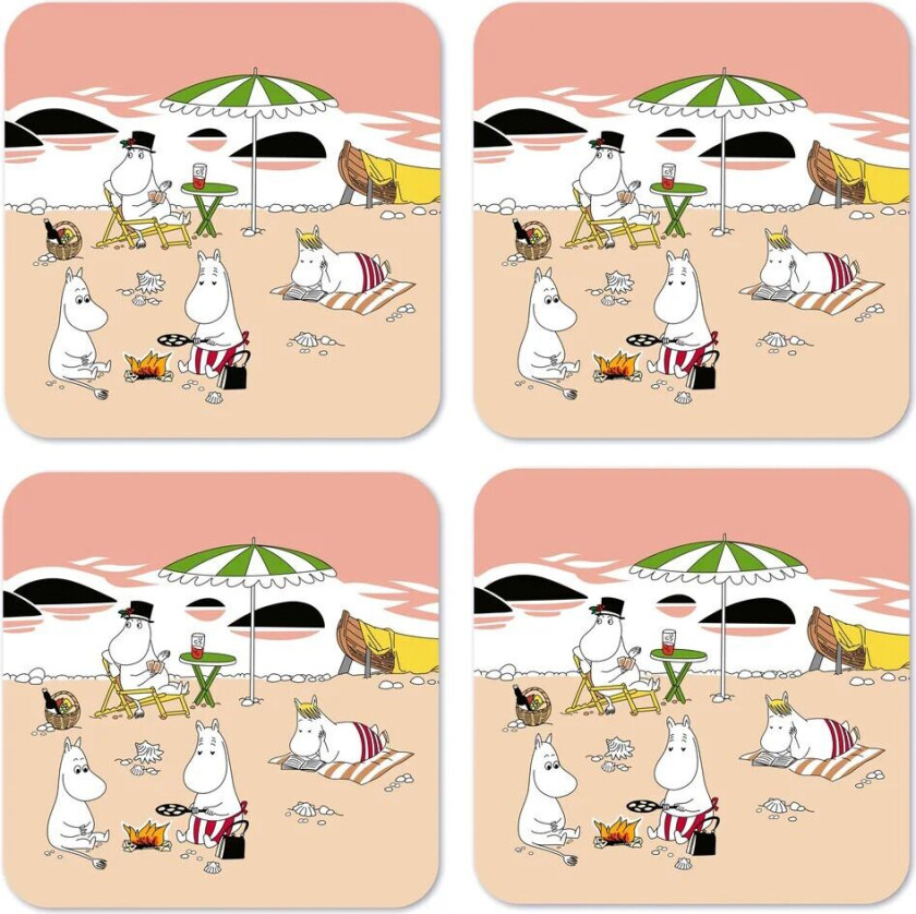 Mummi glassunderlag sommer 2021 4-pakning Aprikos-sand