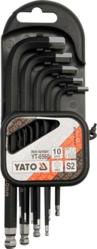 Yato Hex key set L type 1.27-10mm with ball 10 pcs (YT-0560)