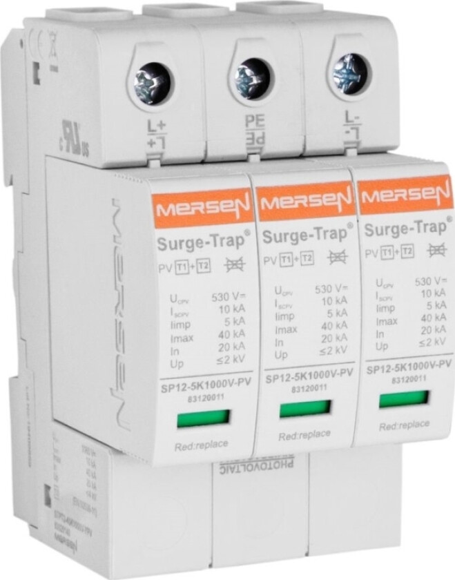 MERSEN Surge arrester PV B + C Type 1 + 2 4P 10kA 1.06kV DC STPT12-5K1000V-YPV 83120167