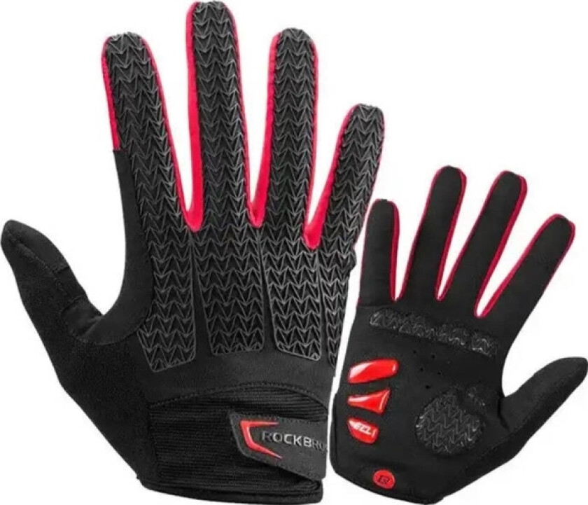 Sykkelhansker med helhansker Rockbros S169-1BR størrelse L (rød-svart)