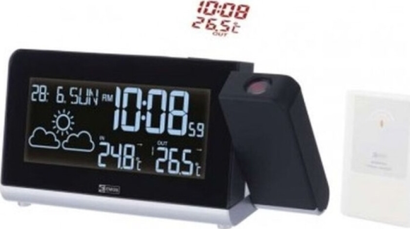 Emos E8466, Sort, Hvit, Inne Termometer, Utendørs Barometer, Termometer, Termometer, -5 - 50 °C, -20 - 60 °C