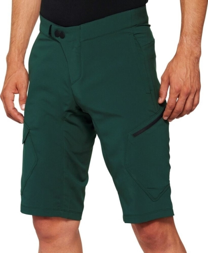 100 % shorts for menn 100 % RIDECAMP shorts skoggrønn størrelse 30 (44 EUR) (NY 2022)