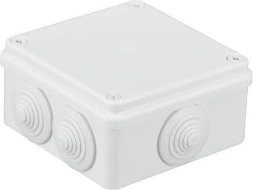hermetisk boks 80x80x40 klikk, 6 glands IP44, grå (S-BOX 036)