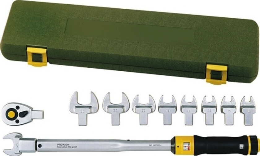 40-200 Nm MicroClick MC 200-Multi momentnøkkel med 10 hoder (PR23342)