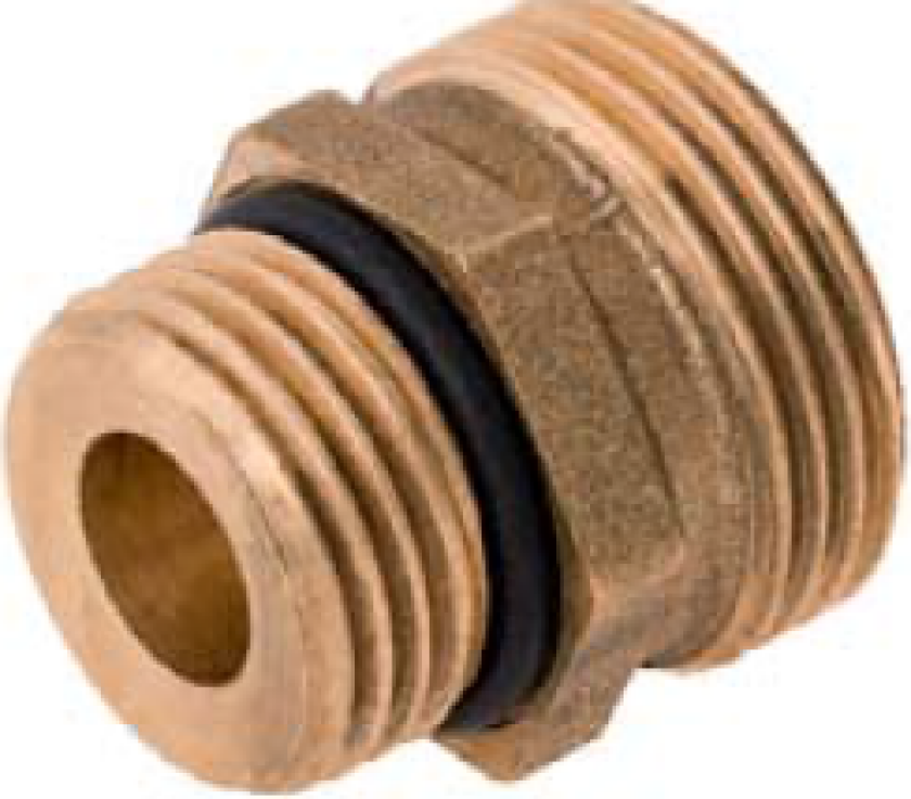Nipple with O-ring for valves on the profile beam 1/2 "XG3/4" - 36.50.23
