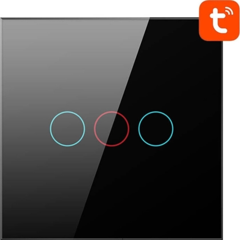 WiFi Touch Light Switch TS02-EU-B3 TUYA (svart)