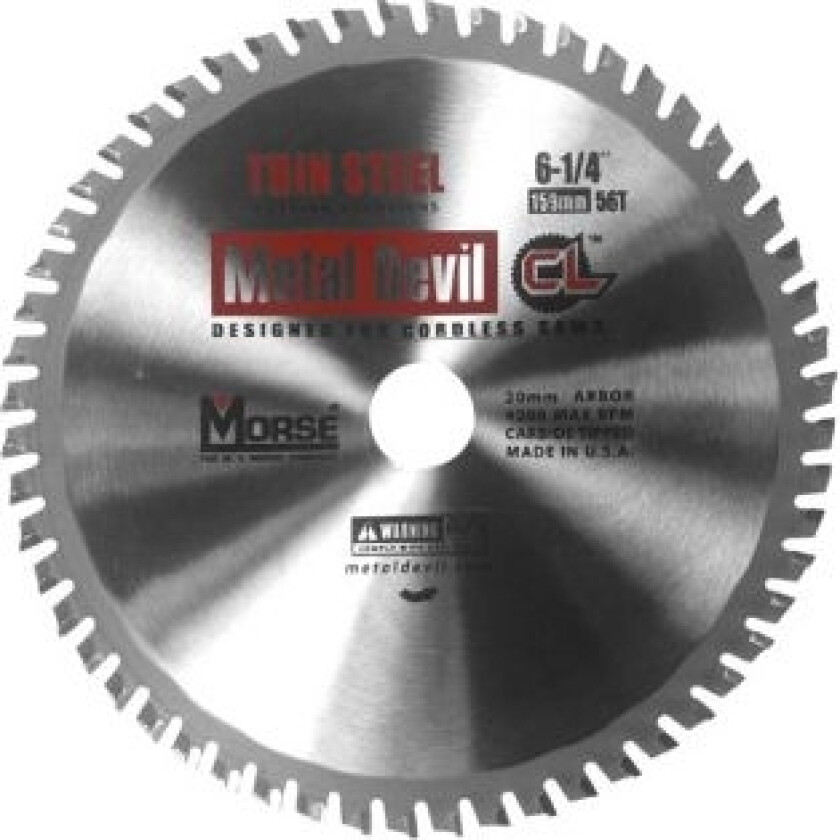 TCT sagblad for skjæring av tynt stål Metal Devil CL 159mm / 56z - MORSE-PTA-MDCL-159-56-CS