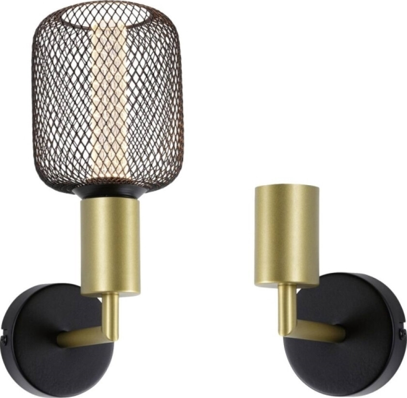 Ravi 71137 Vægbelysning E27 Sort (mat), Guld