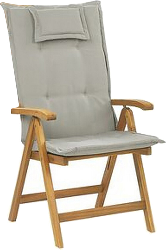 Sett med 6 Hagestoler Lys Akasietre med Puter Taupe Sammenleggbar UV-bestandig Rustikk Stil