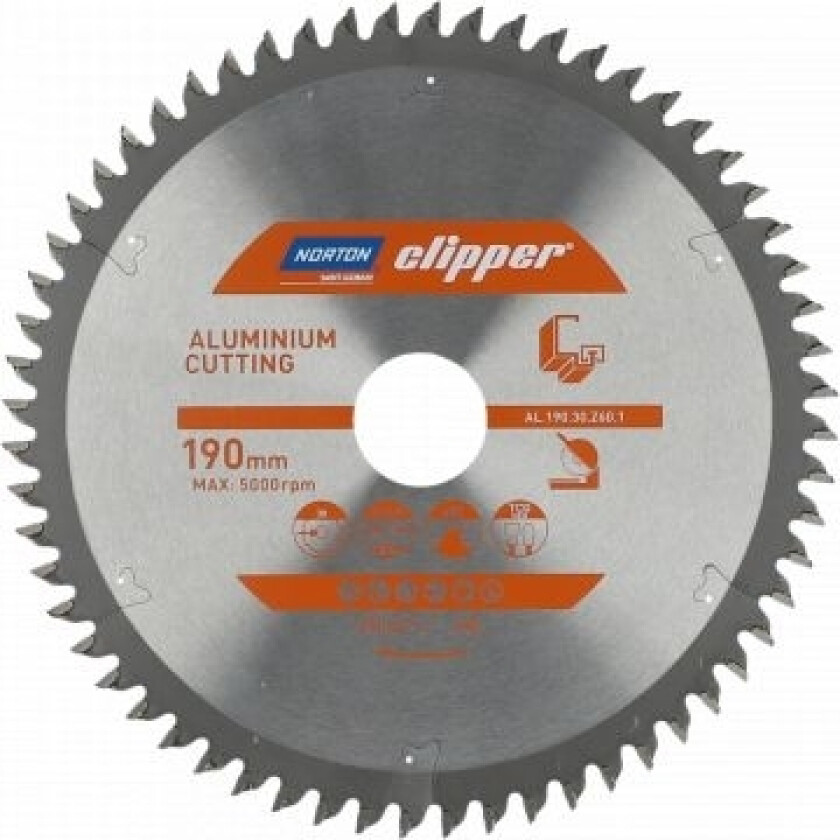 NORTON SIRKELSAG 190 mm x 30 mm x 60z ALUMINIUM (2,6/1,8) N70184608135