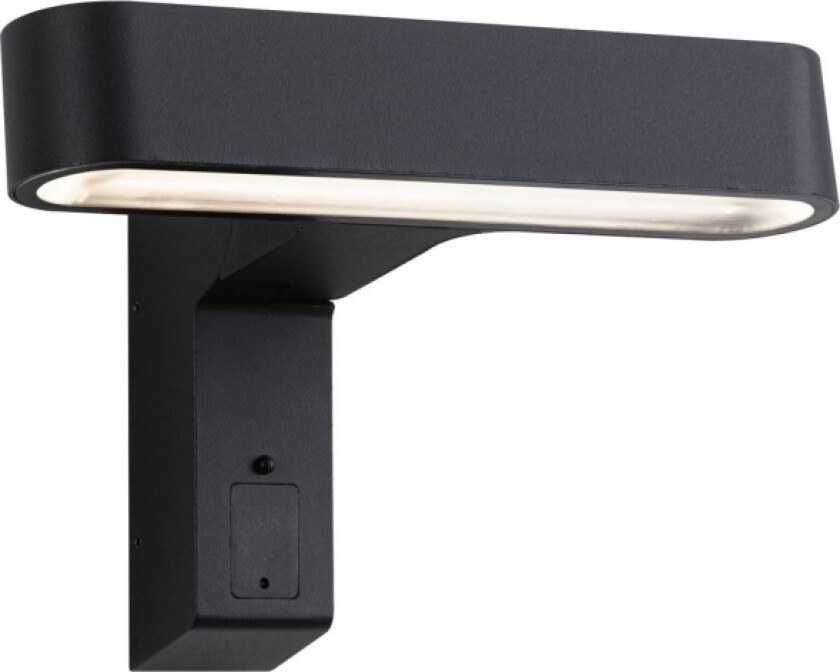 vegglampe ITO horisontal vegglampe IP44 7W 3000K PIR+ sensor skumringsfarge antrasitt