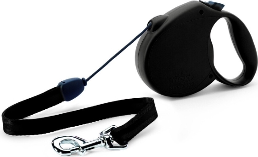 Flexi Leash Retractable Tau Standard Størrelse L 5 m maks vekt 50 kg, Hund, Fleksibel hundesnor, Sort, Ledning, 50 kg, Monokromatisk