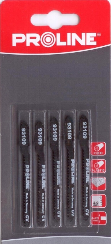 Proline stikksagblad for plexiglass 50x5mm type U 5stk (93409)