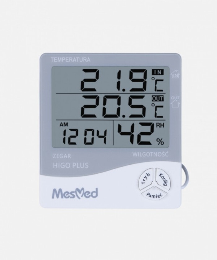 Hygrometer MM-778 Higo Plus med fukcją termoteru i zegara