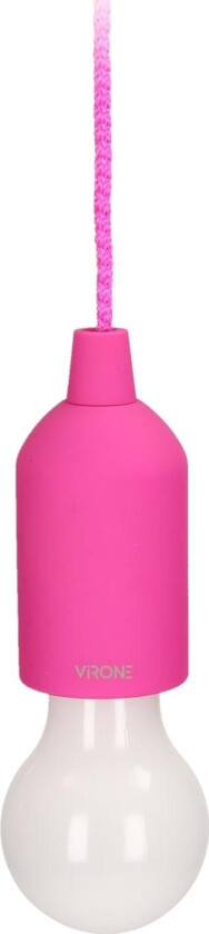 hengelampe Batteridrevet nattlampe på snor 1W LED, 3 x AAA, rosa