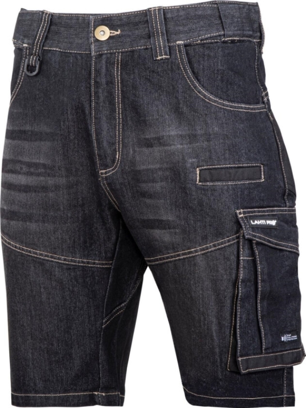 Lahti Pro JEANS KORTE SHORTS. SVART STRETCH MED FORSTERKNING, "XL", CE, LAHTI
