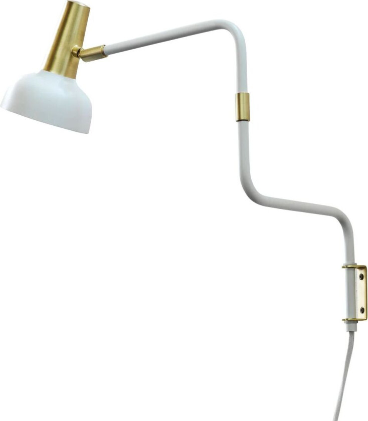 Ray vegglampe hvit-messing