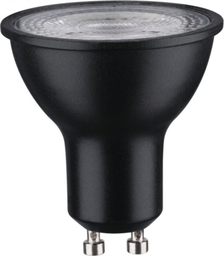 LED-kilde GU10 7W 230V 470lm 4000K 36 grader. Matt svart dimbar