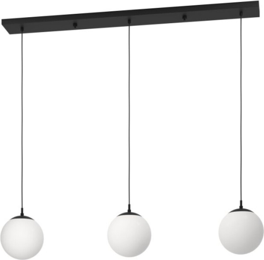 Rondo 3, Sort, Hvit, Hvit, Glass, Stål, Rund, Sort, Innendørs