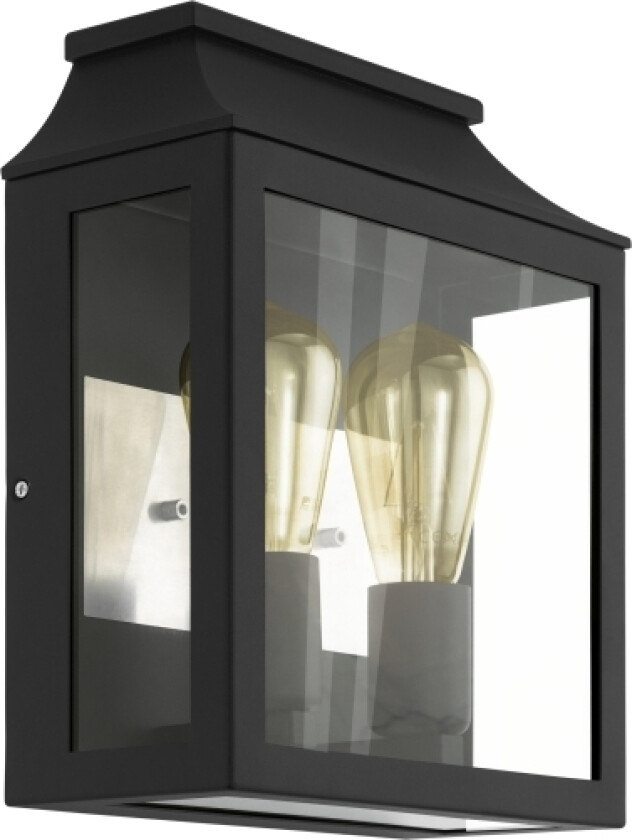 SONCINO, Vegglys, Sort, Glass, IP44, I, Gjennomsiktig