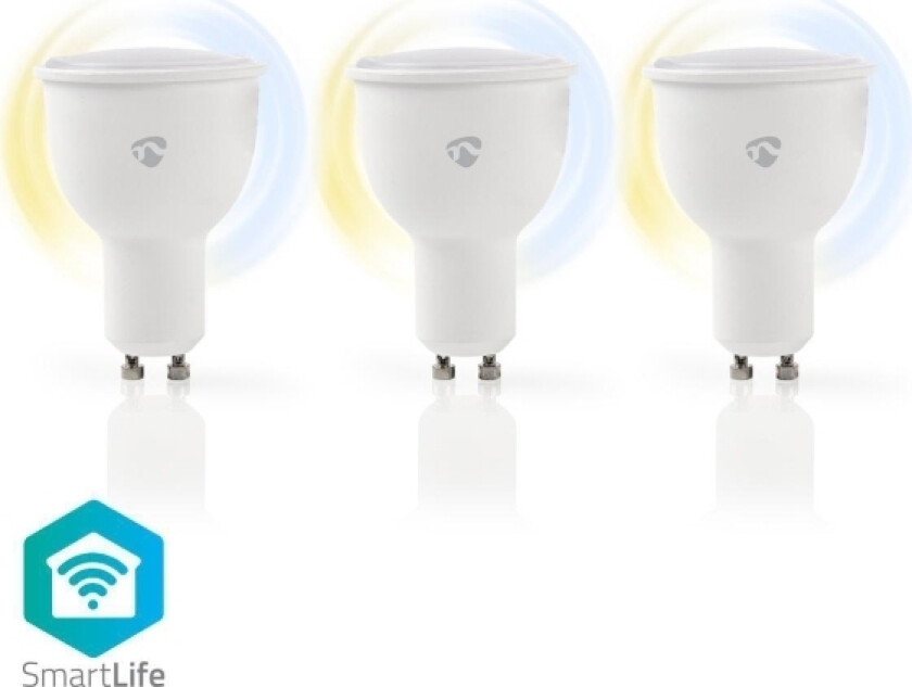 WIFILW30WTGU10, 5 W, GU10, 400 lm, Varm hvit, Hvit