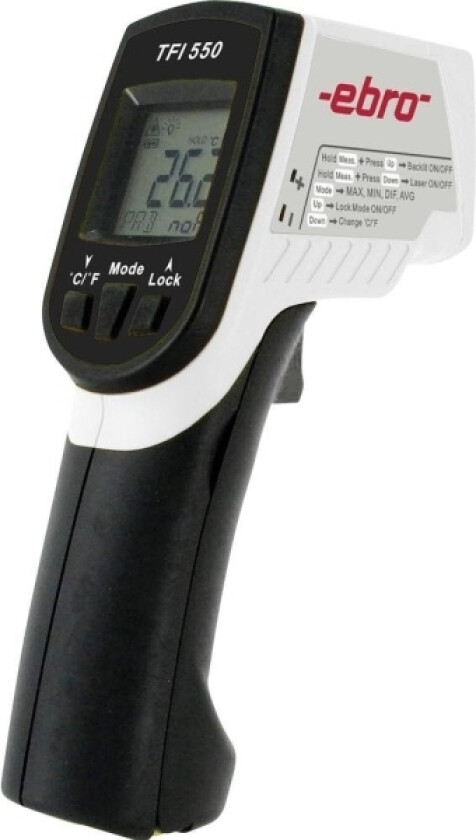 Infrarødt termometer ebro TFI 550 30:1 -60 - +550 °C Fabriksstandard