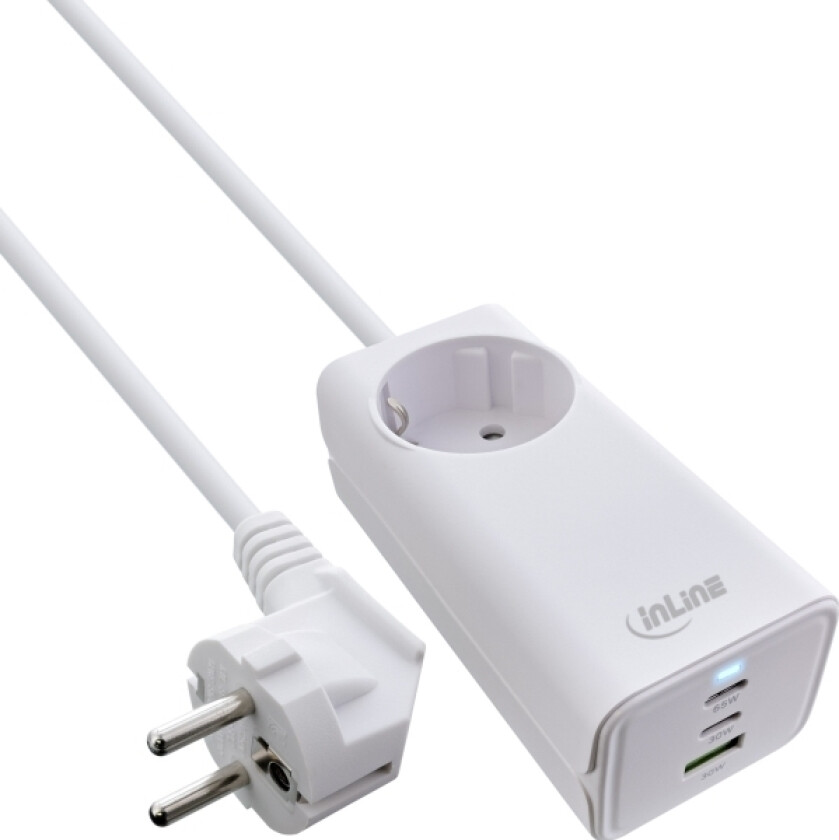 USB Netzteil - GaN Ladegerät - 2x USB-C - 1x USB-A - mit Schutzkontaktbuchse - Ladegerät (31518I)
