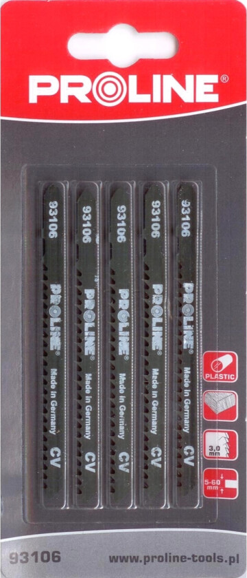 Pro-Line stikksagblad U type 75x100mm for plast 5 stk. - 93406