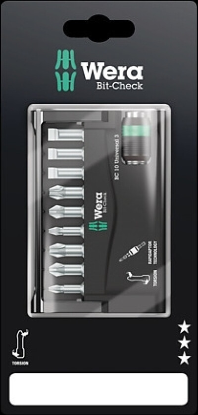 05073410001, 10 stykker, Philips, Pozidriv, Spor/slot, PH 1, PH 2, PH 3, PZ 1, PZ 2, PZ 3, 200 mm, 15 mm