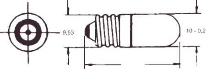 Glødelampe dværglampe E10 6V 10x23mm 0,18A
